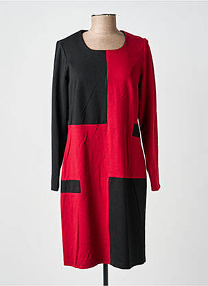 Robe mi-longue manches longues manches longues noir GUY DUBOUIS femme
