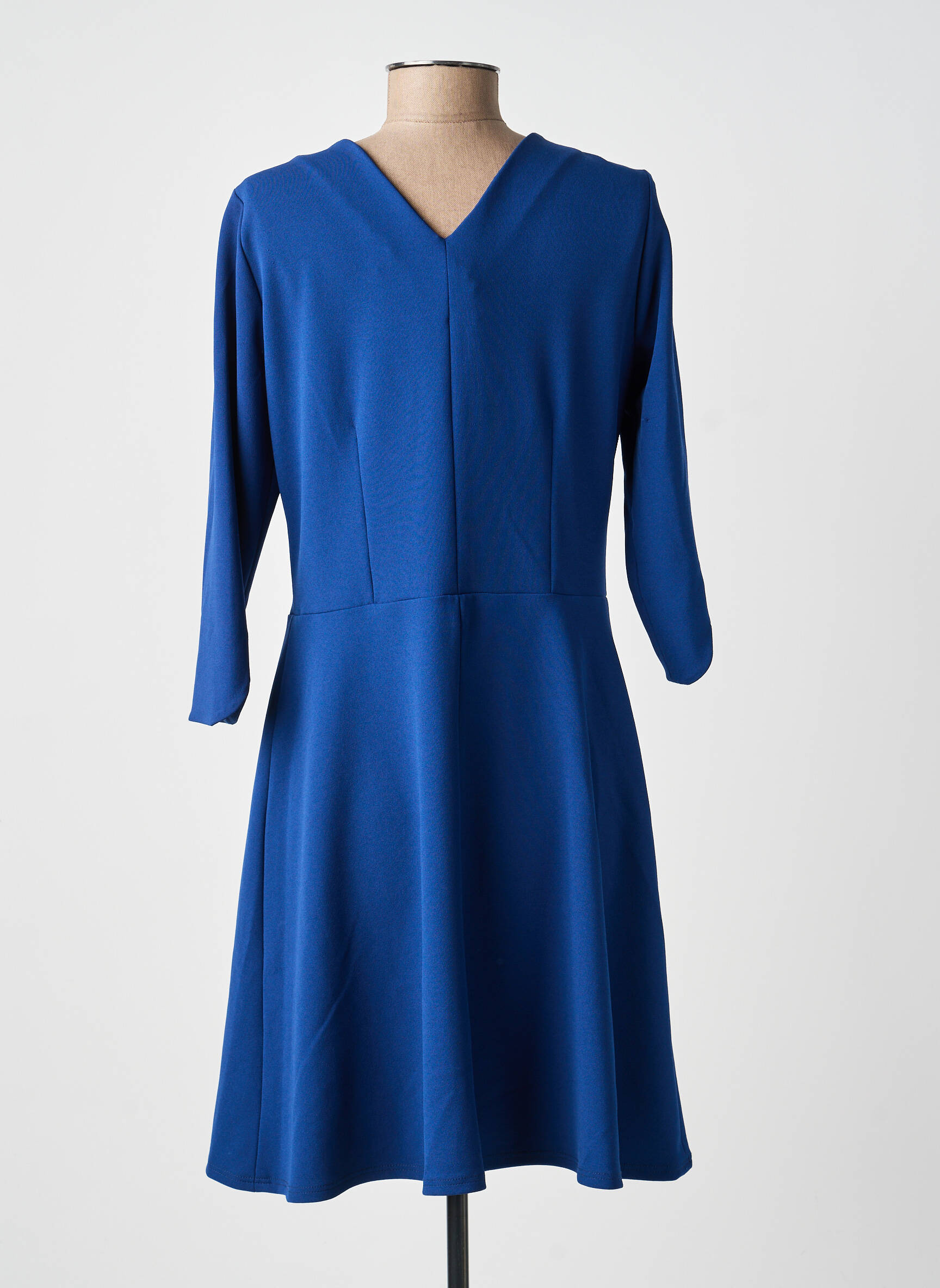 Robe mi-longue manches 3/4 manches 3/4 bleu FRANCE RIVOIRE femme
