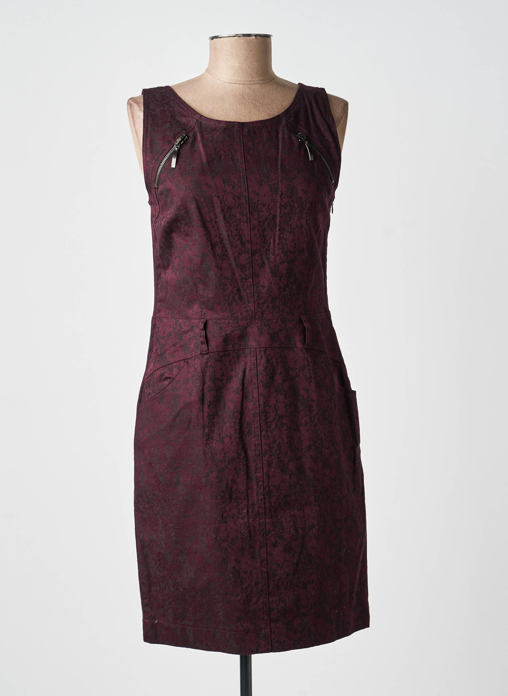 Robe mi-longue sans manche sans manche violet QUATTRO femme