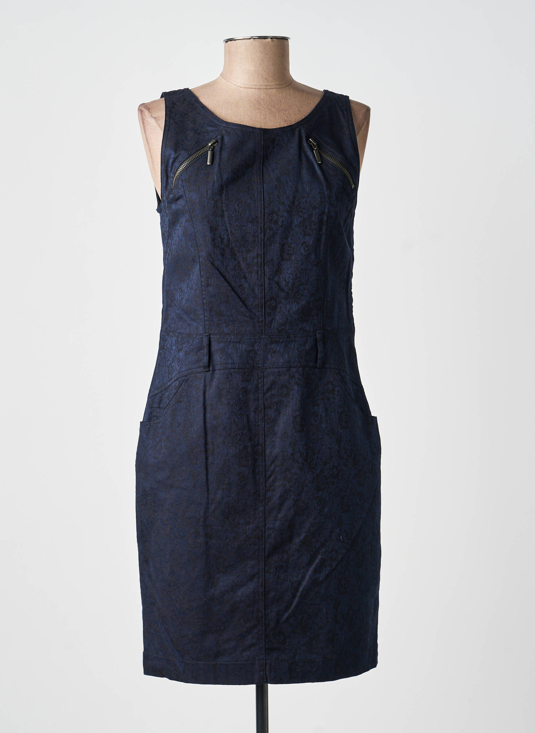 Robe mi-longue sans manche sans manche bleu QUATTRO femme