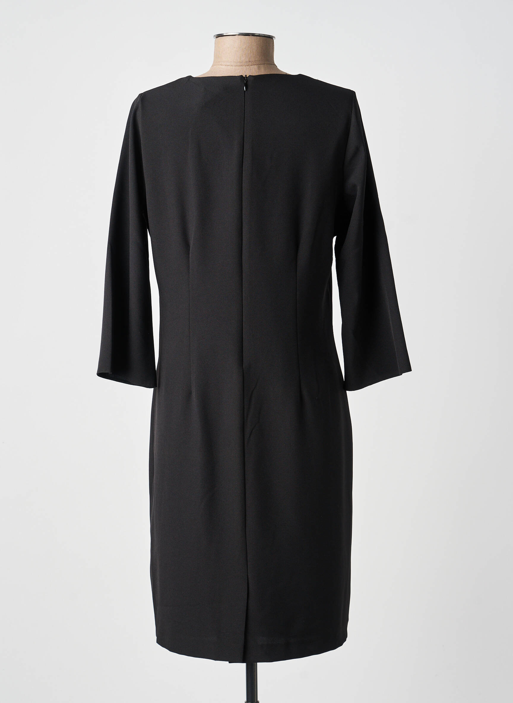 Robe mi-longue manches 3/4 manches 3/4 noir GUY DUBOUIS femme