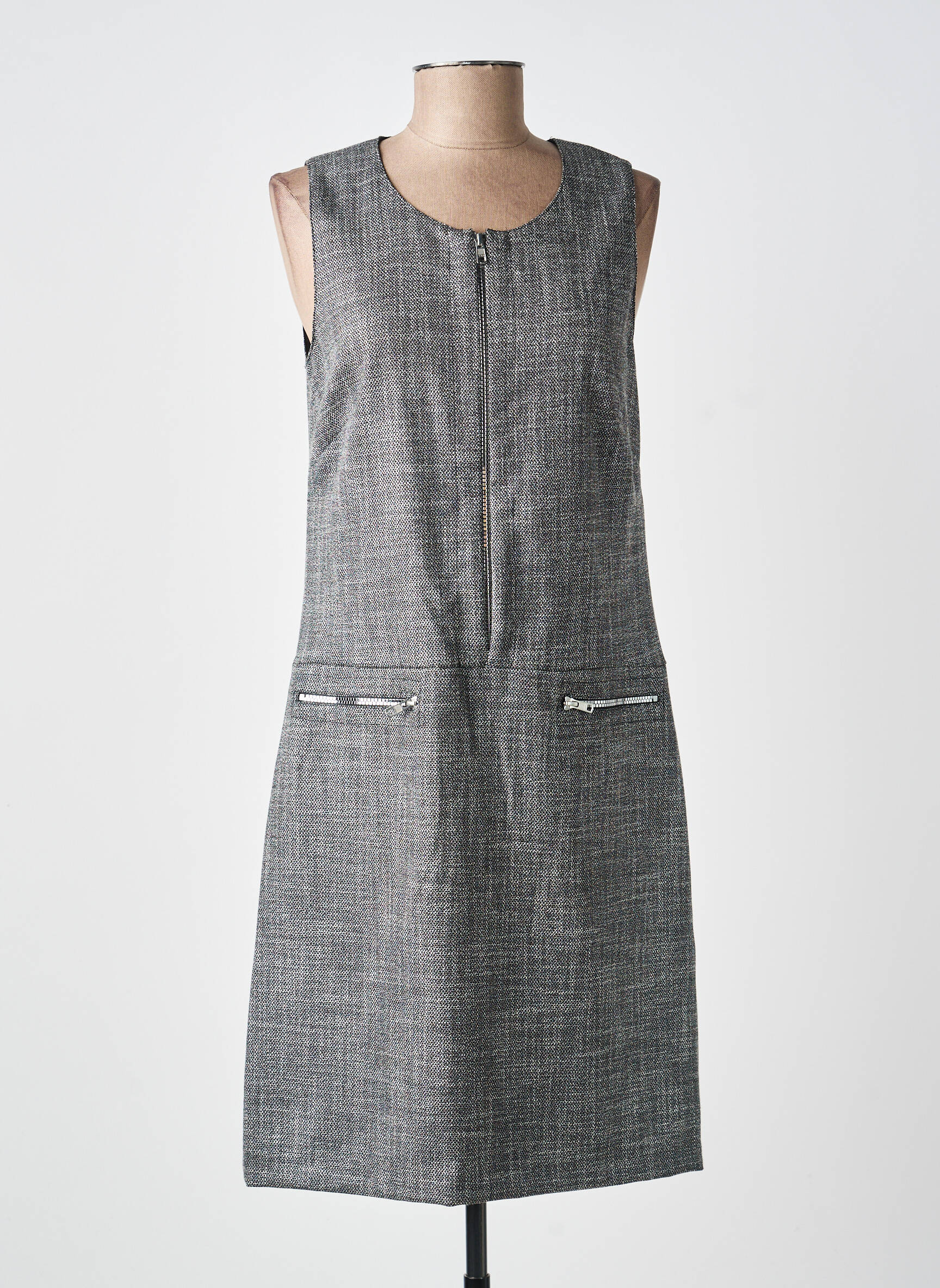 Robe mi-longue sans manche sans manche gris GUY DUBOUIS femme