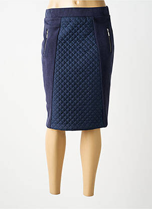 Jupe mi-longue taille haute bleu GUY DUBOUIS femme