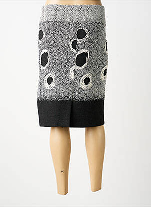 Jupe mi-longue stretch gris GUY DUBOUIS femme