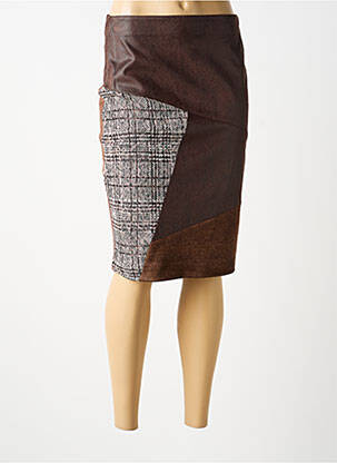 Jupe mi-longue taille haute marron MERI & ESCA femme