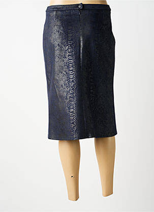 Jupe mi-longue taille normale bleu GUY DUBOUIS femme