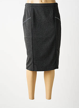 Jupe mi-longue taille haute gris GUY DUBOUIS femme