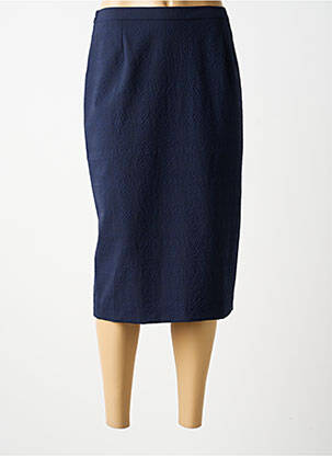 Jupe mi-longue taille haute bleu GUY DUBOUIS femme