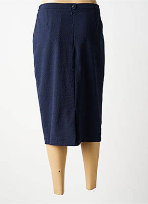 Jupe mi-longue taille haute bleu GUY DUBOUIS femme
