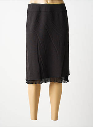 Jupe mi-longue coupe droite noir GUY DUBOUIS femme