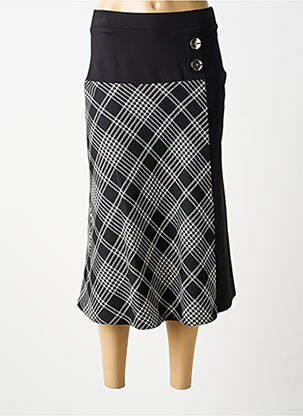 Jupe mi-longue stretch noir GUY DUBOUIS femme
