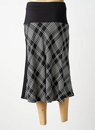 Jupe mi-longue stretch noir GUY DUBOUIS femme
