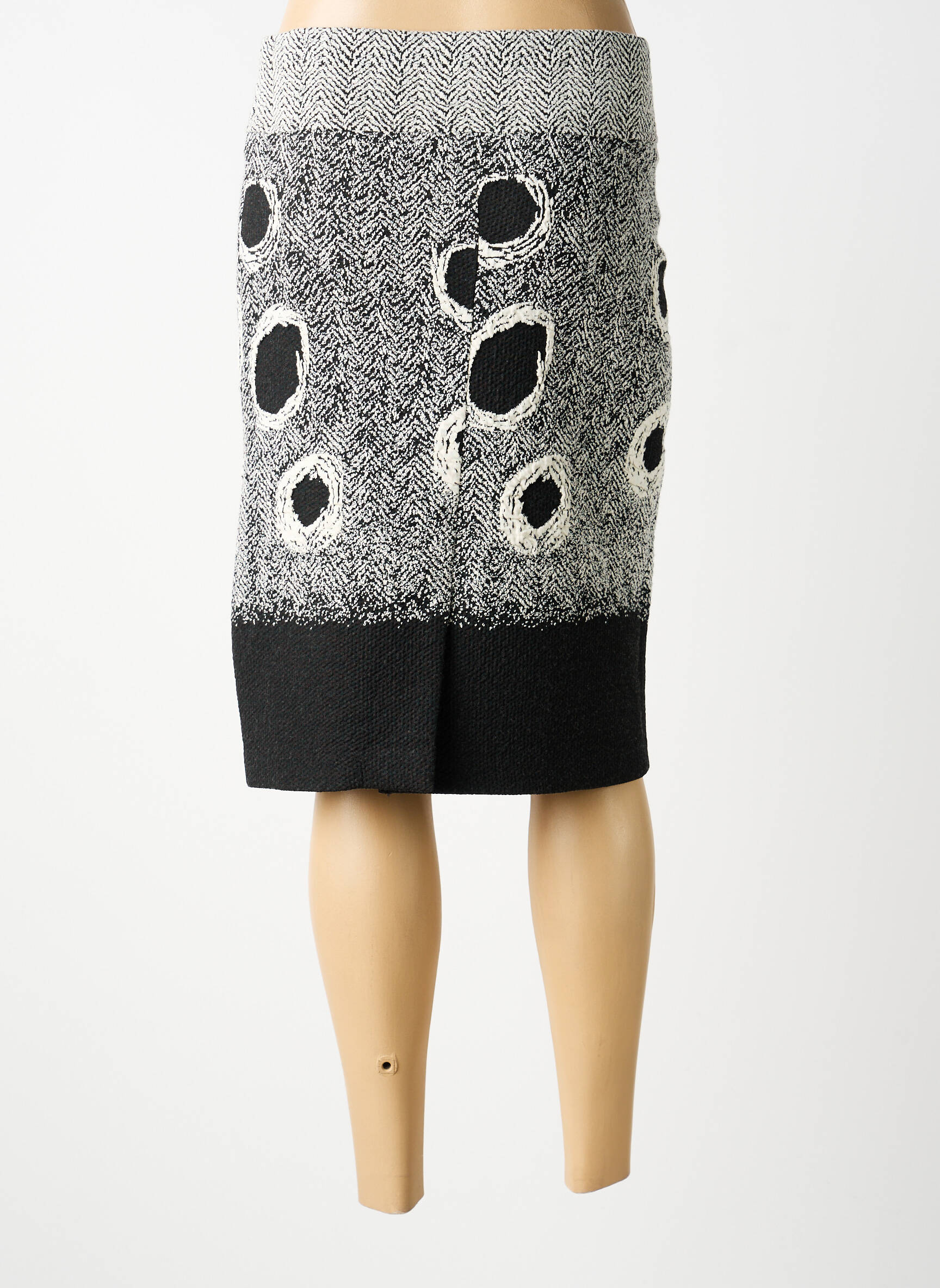 Jupe mi-longue stretch gris GUY DUBOUIS femme