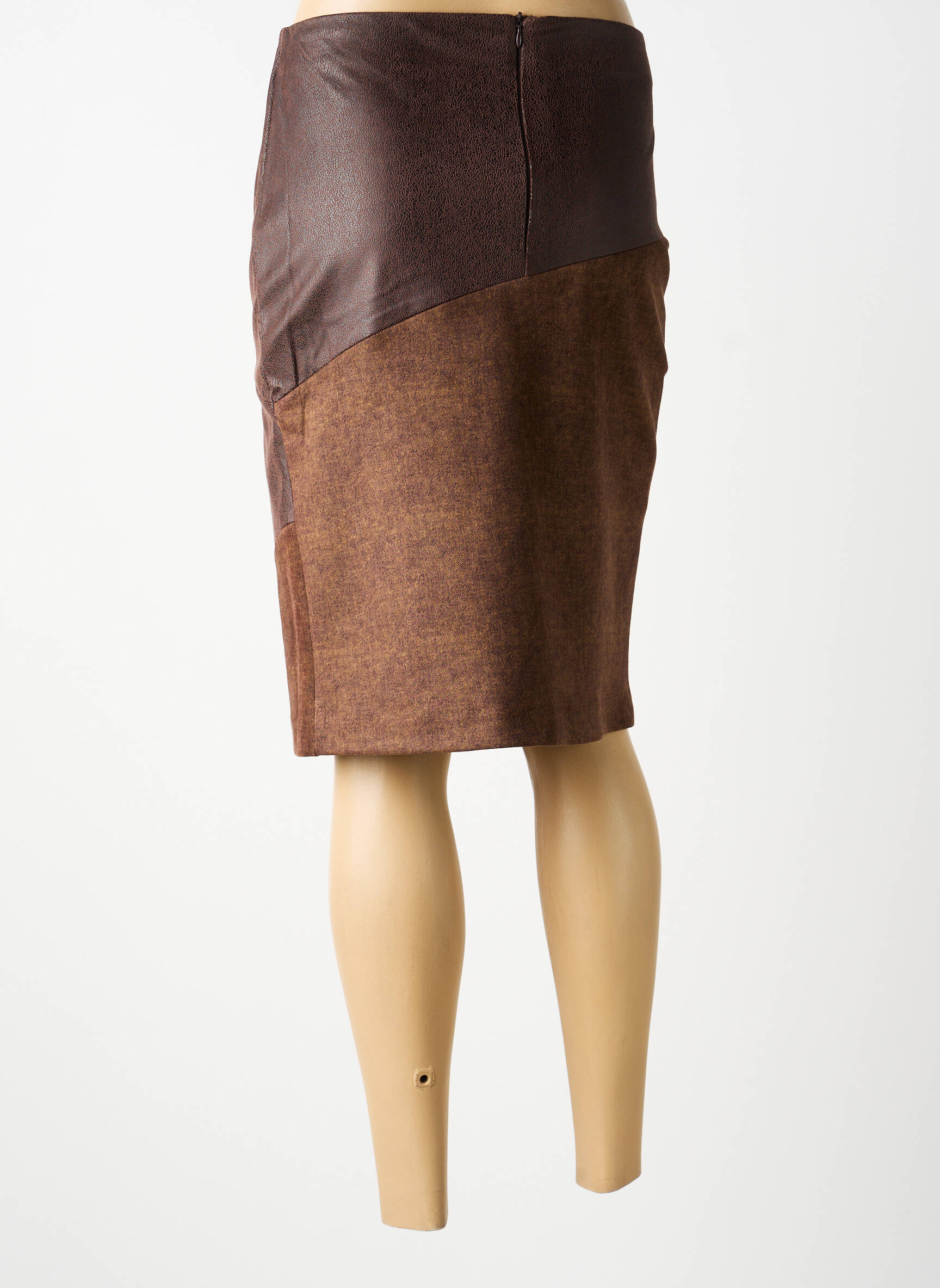 Jupe mi-longue taille haute marron MERI & ESCA femme