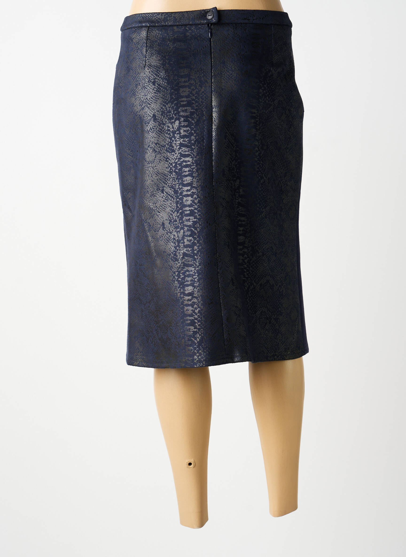 Jupe mi-longue taille normale bleu GUY DUBOUIS femme