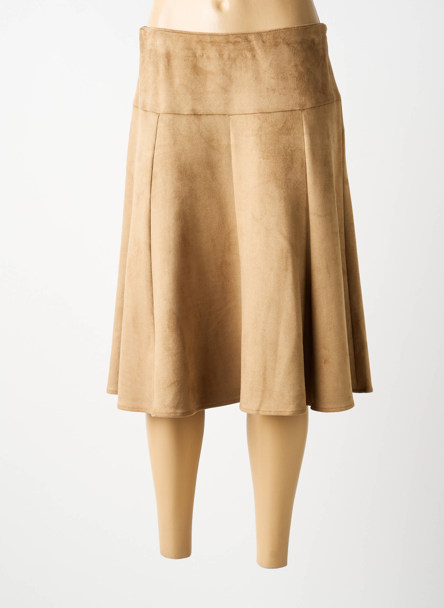 Jupe mi-longue coupe évasée marron MERI & ESCA femme