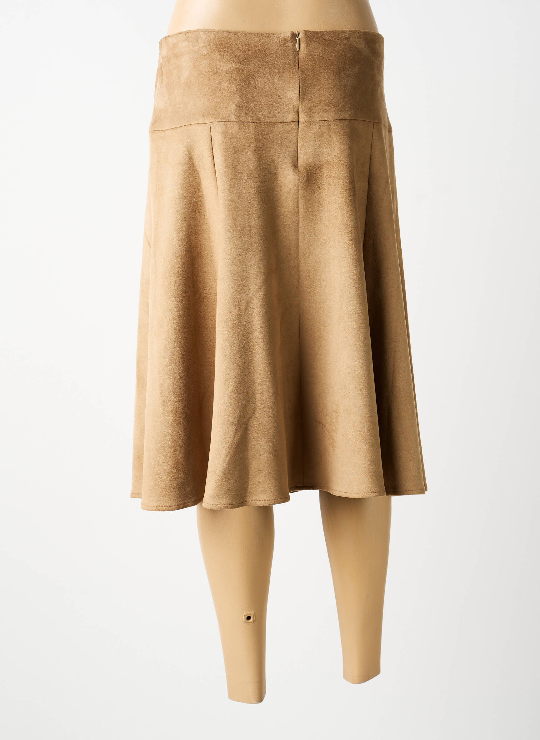 Jupe mi-longue coupe évasée marron MERI & ESCA femme