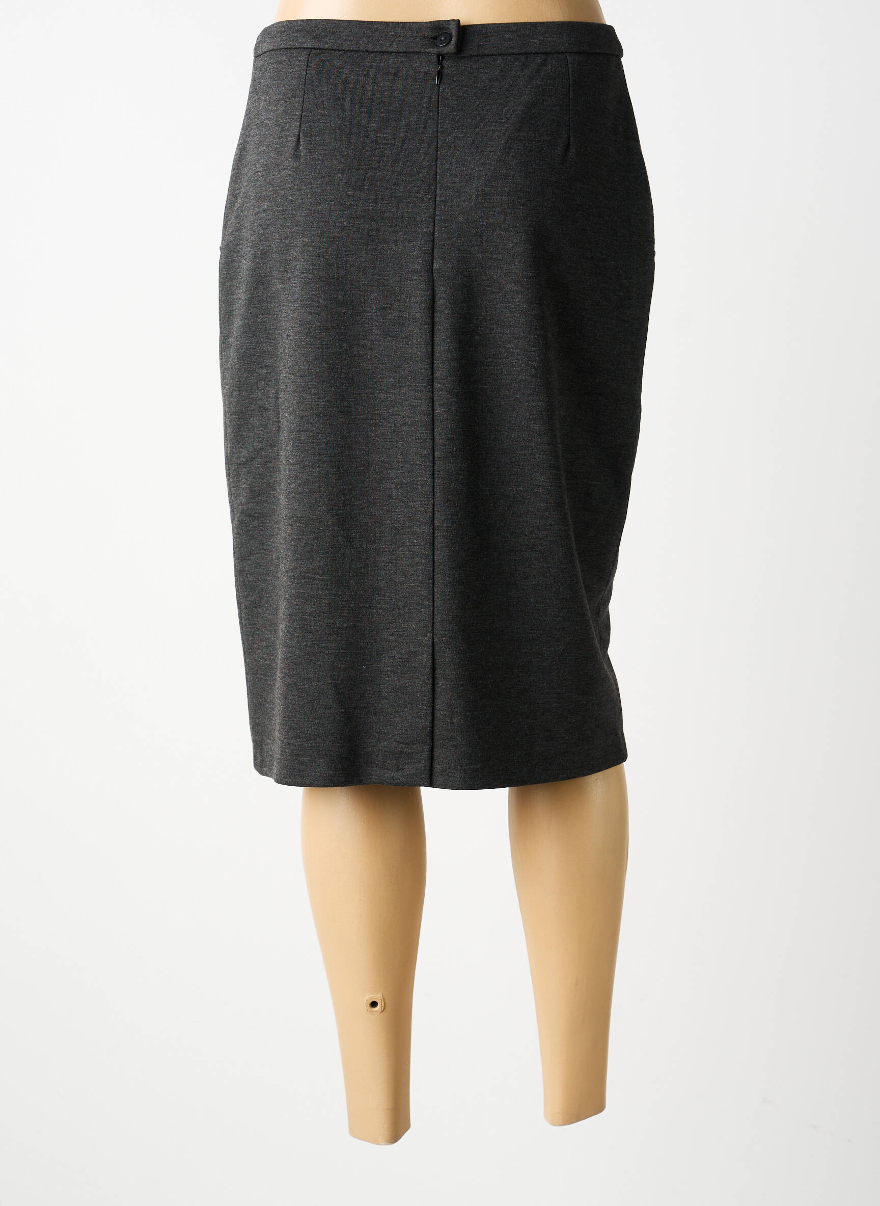 Jupe mi-longue taille haute gris GUY DUBOUIS femme