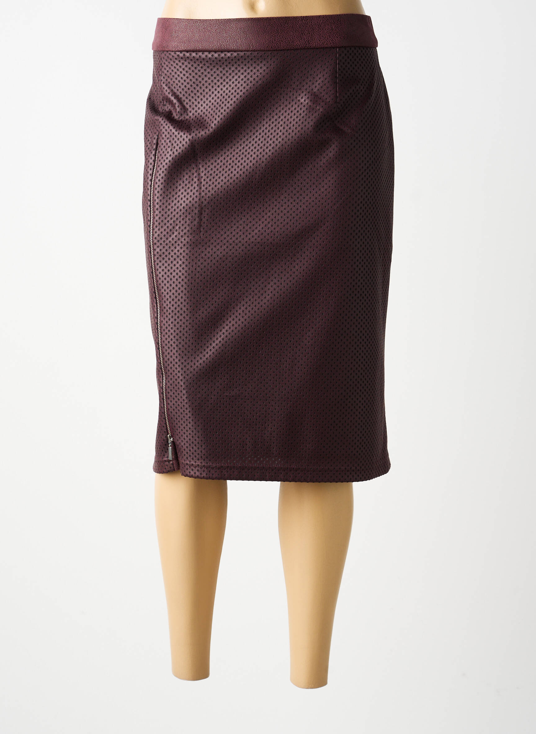 Jupe mi-longue taille haute violet FRANCE RIVOIRE femme