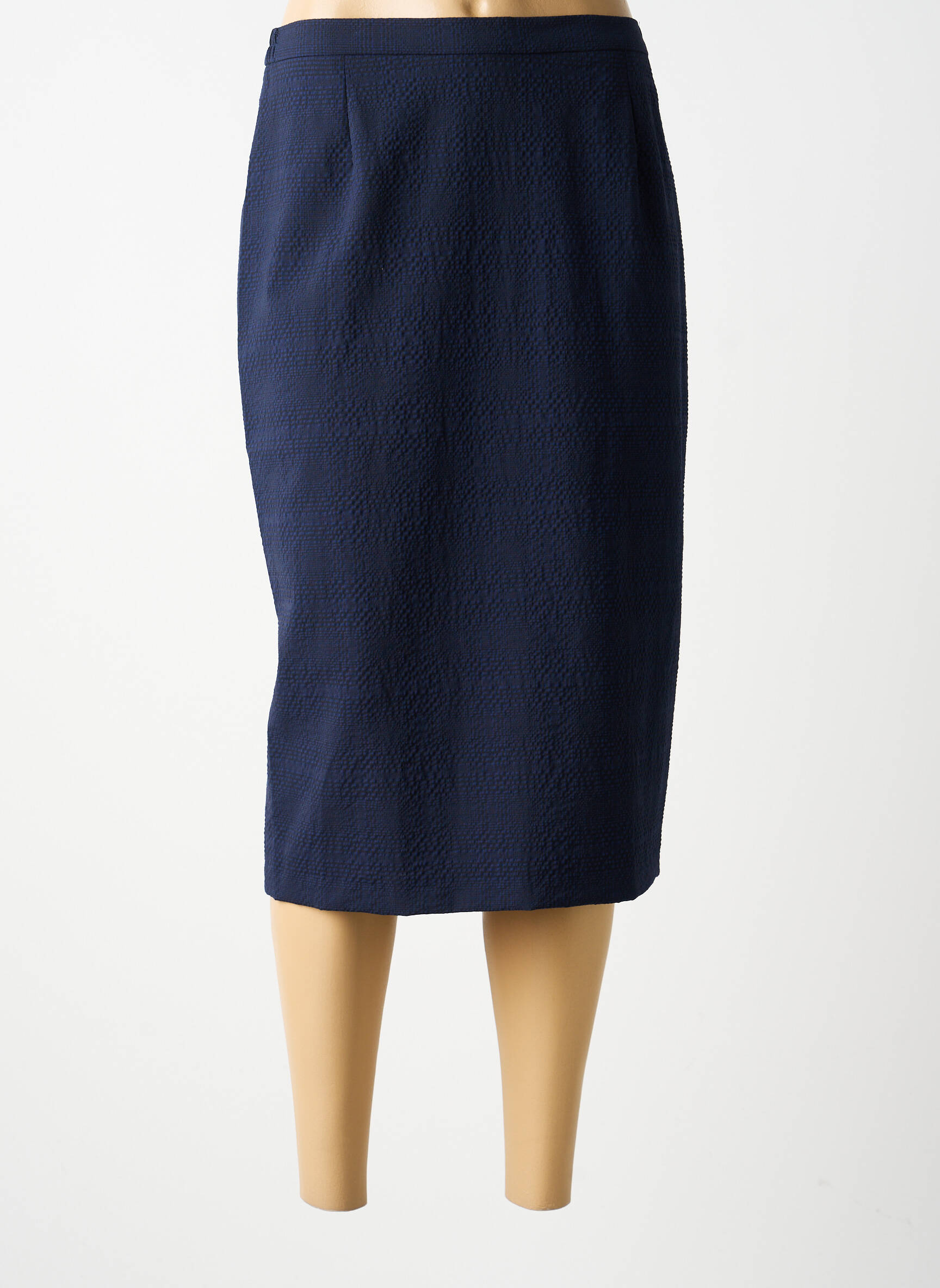 Jupe mi-longue taille haute bleu GUY DUBOUIS femme