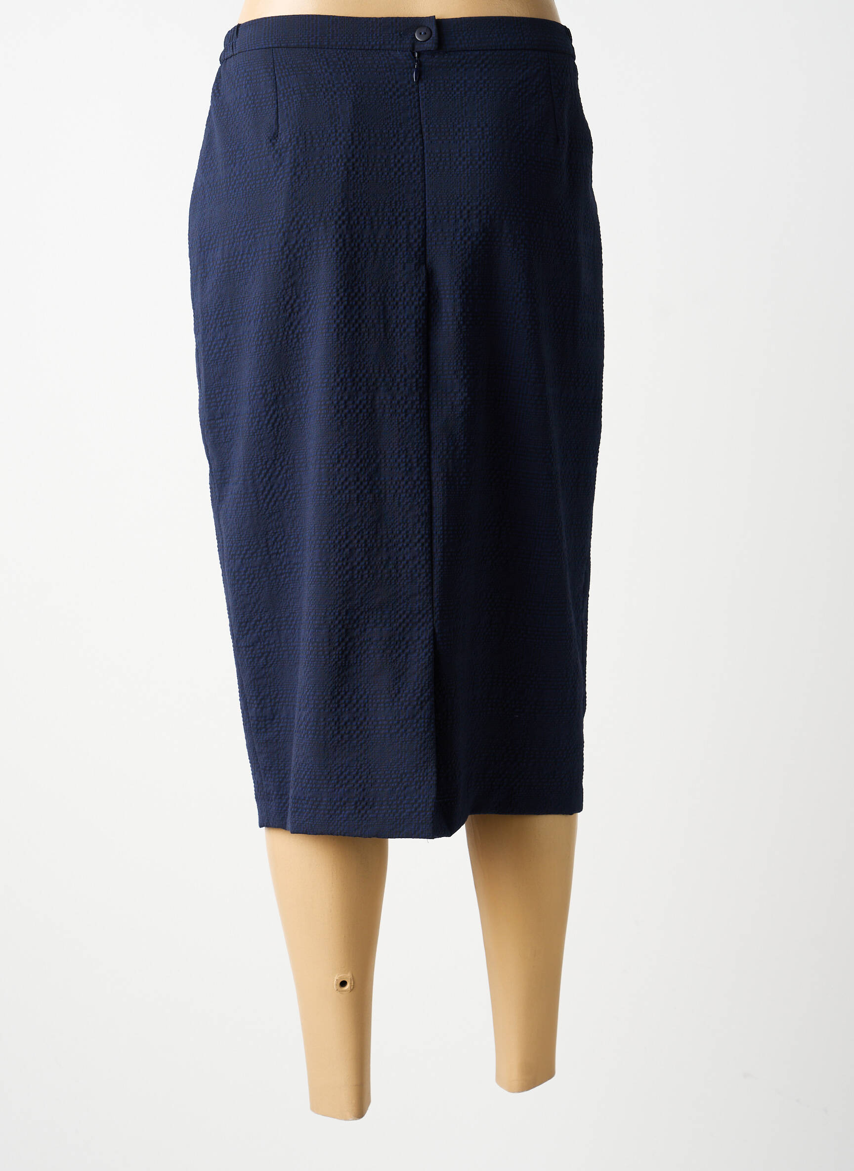 Jupe mi-longue taille haute bleu GUY DUBOUIS femme