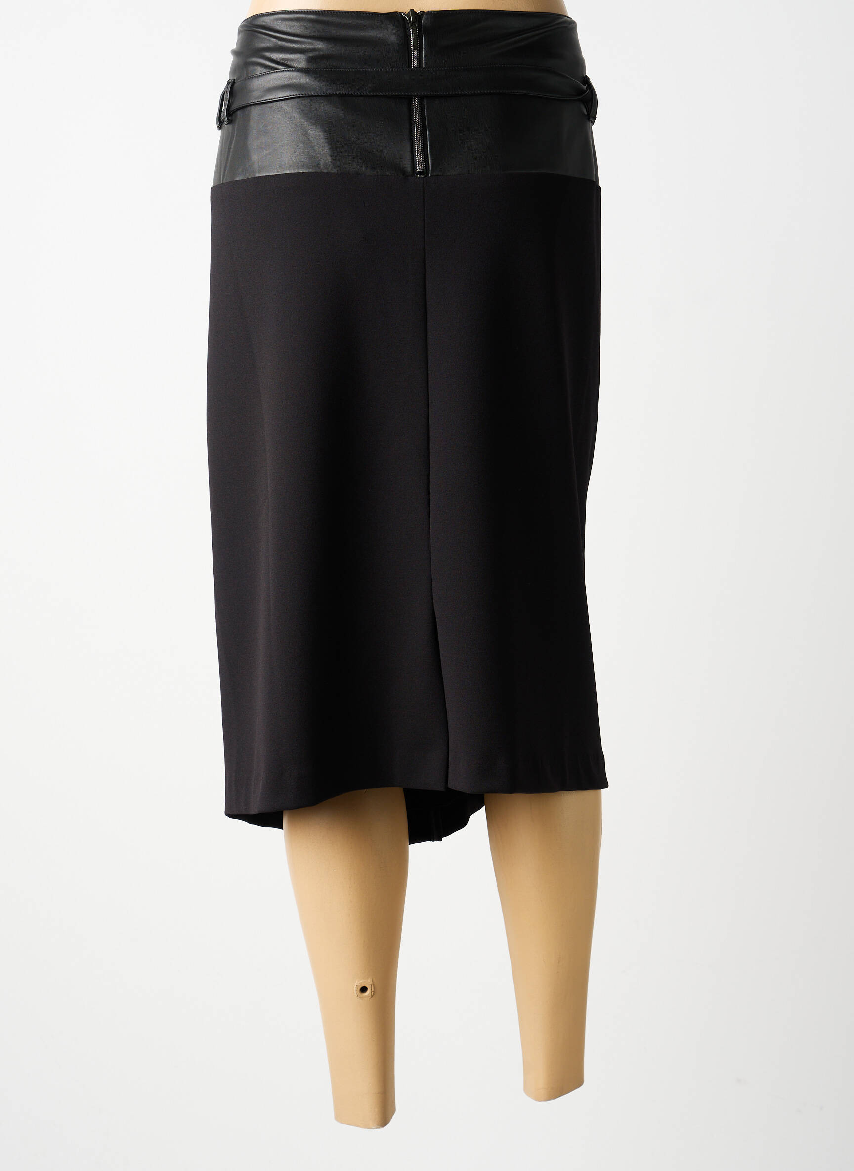 Jupe mi-longue coupe droite noir MERI & ESCA femme