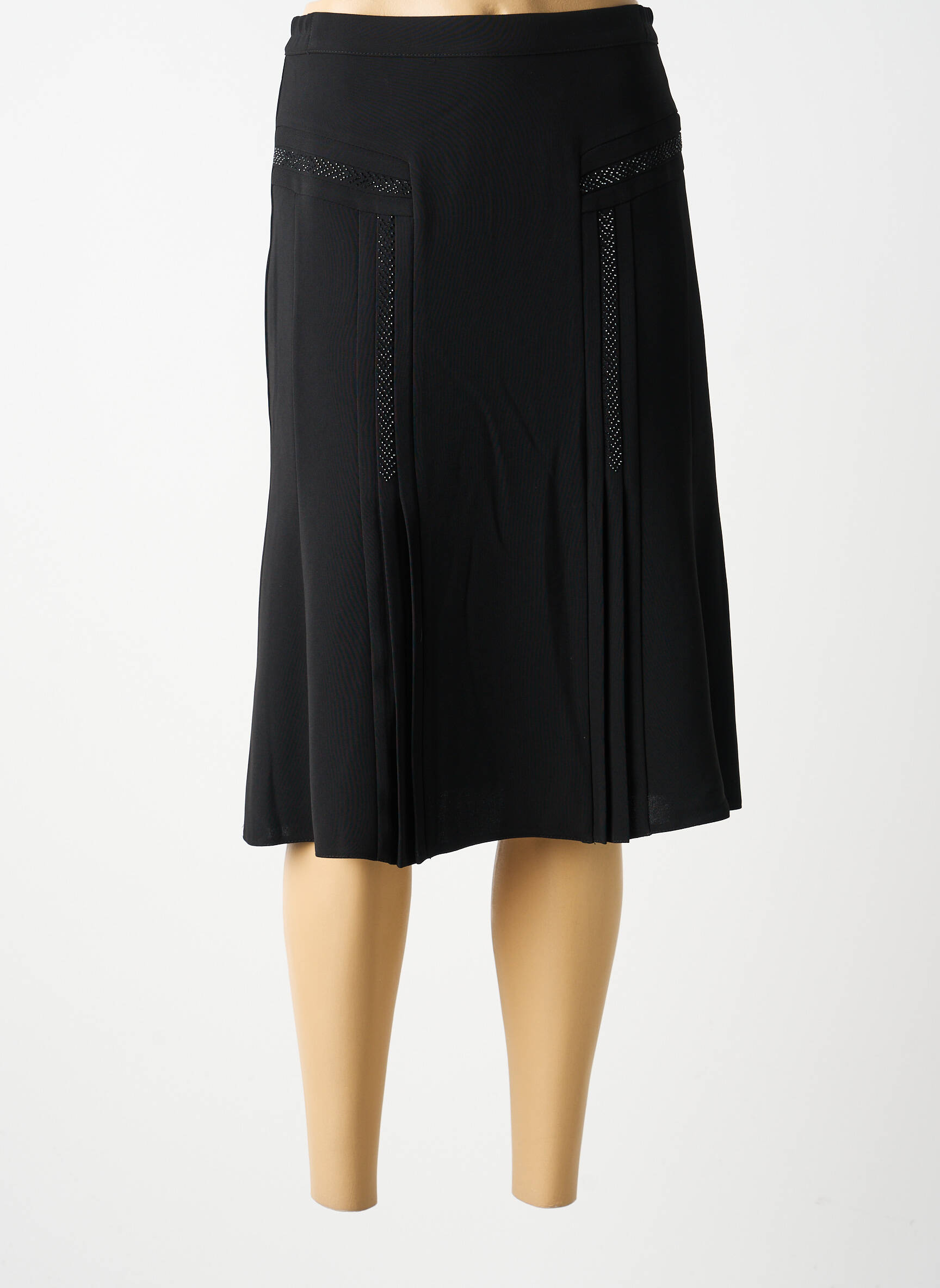 Jupe mi-longue taille normale noir GUY DUBOUIS femme