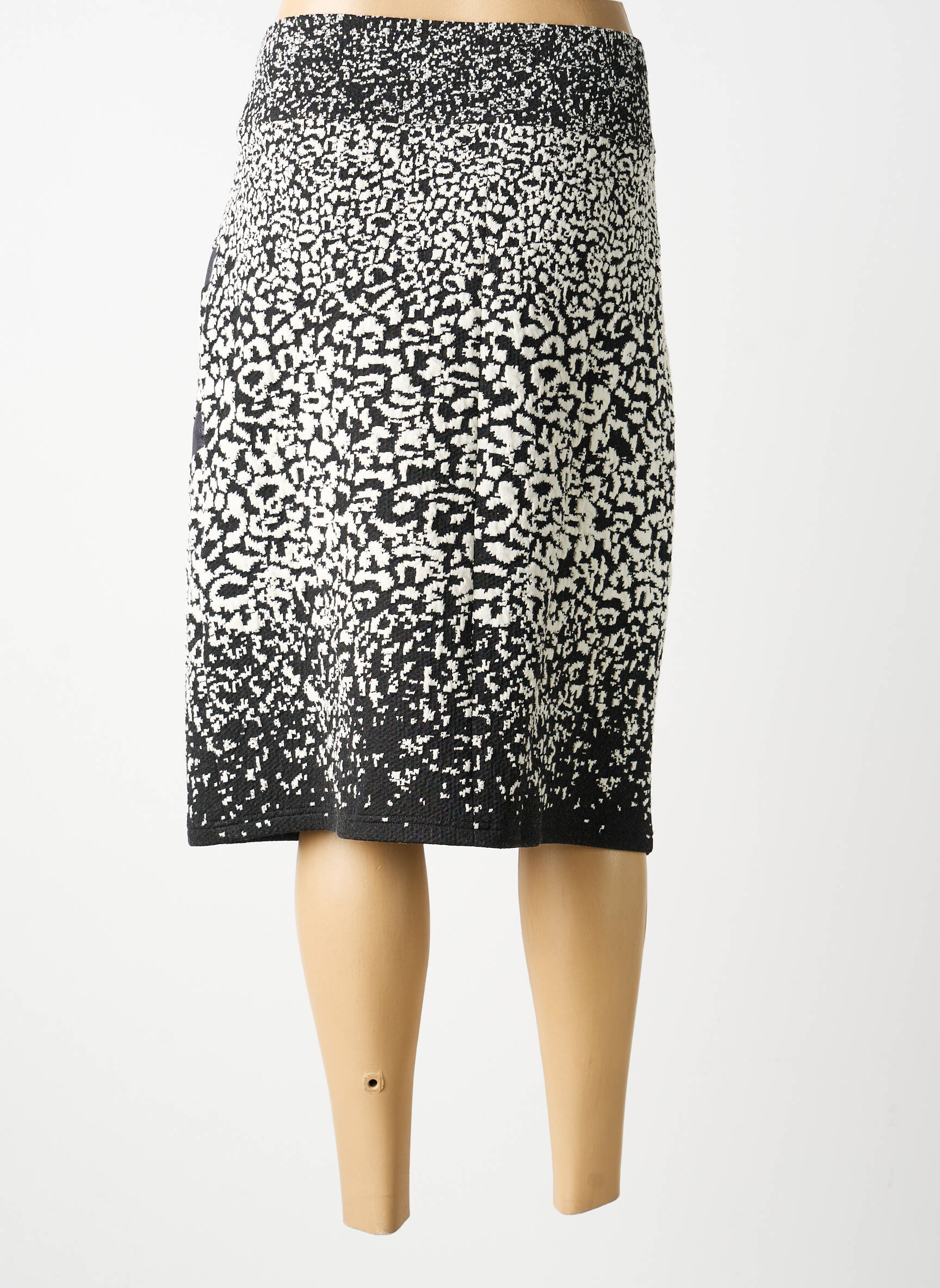 Jupe mi-longue stretch gris GUY DUBOUIS femme
