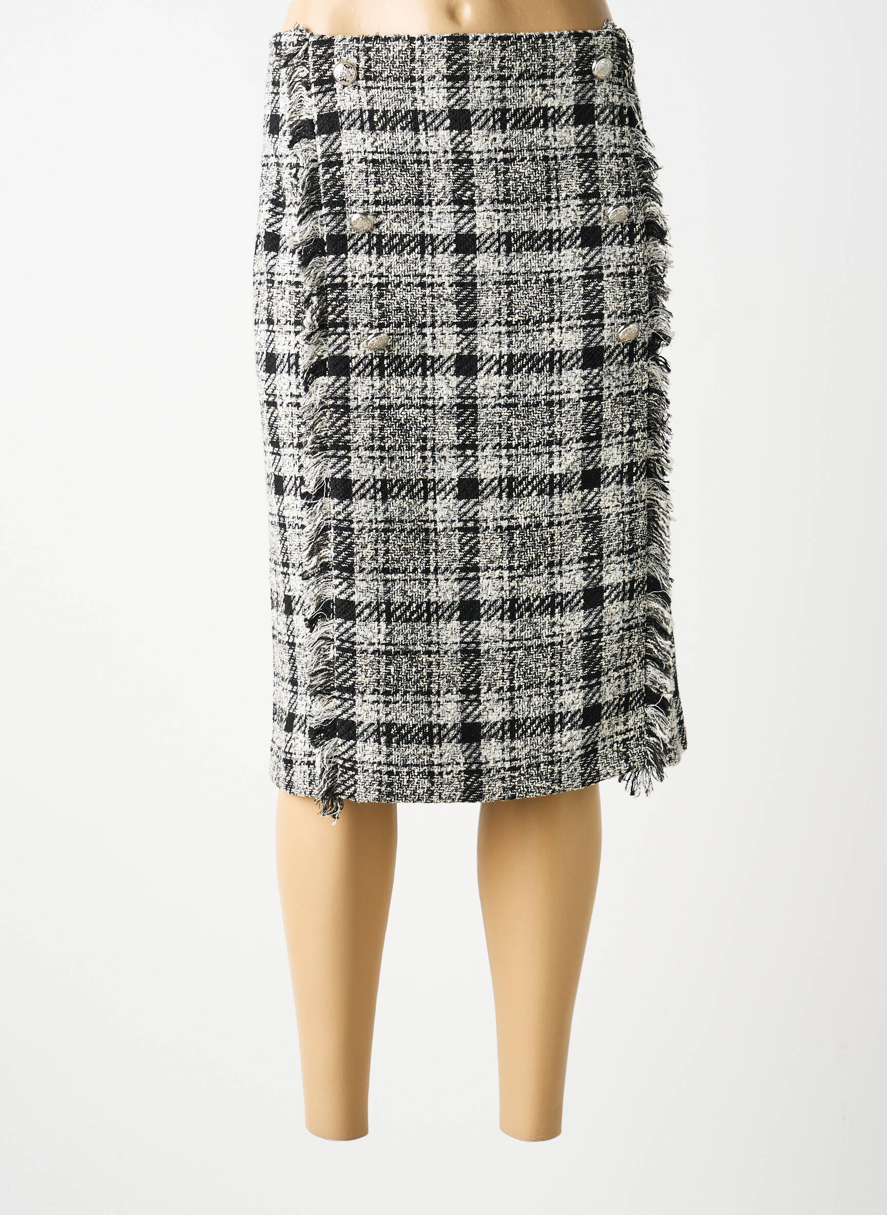 Jupe mi-longue doublure gris MERI & ESCA femme