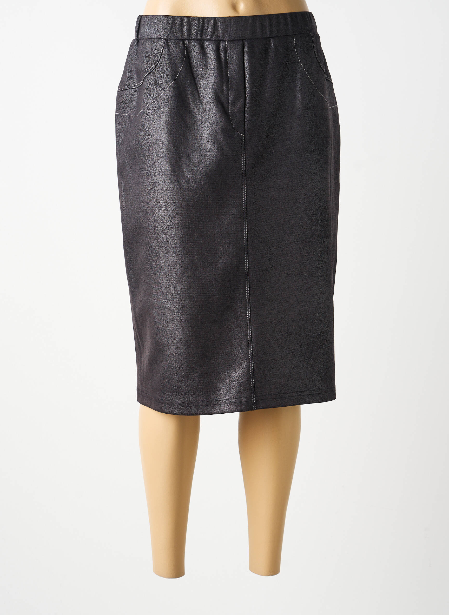 Jupe mi-longue taille normale noir GUY DUBOUIS femme