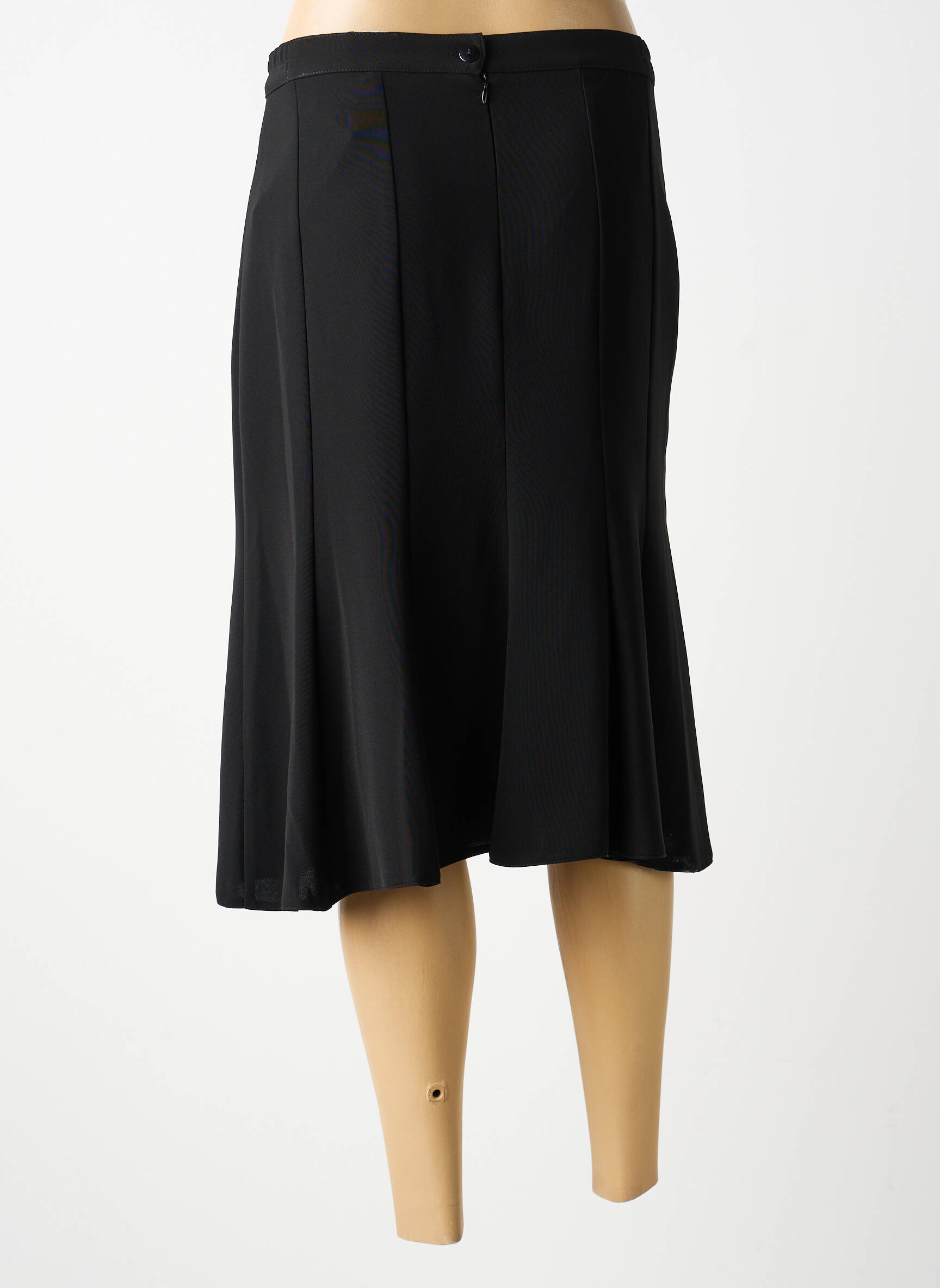 Jupe mi-longue coupe évasée noir GUY DUBOUIS femme