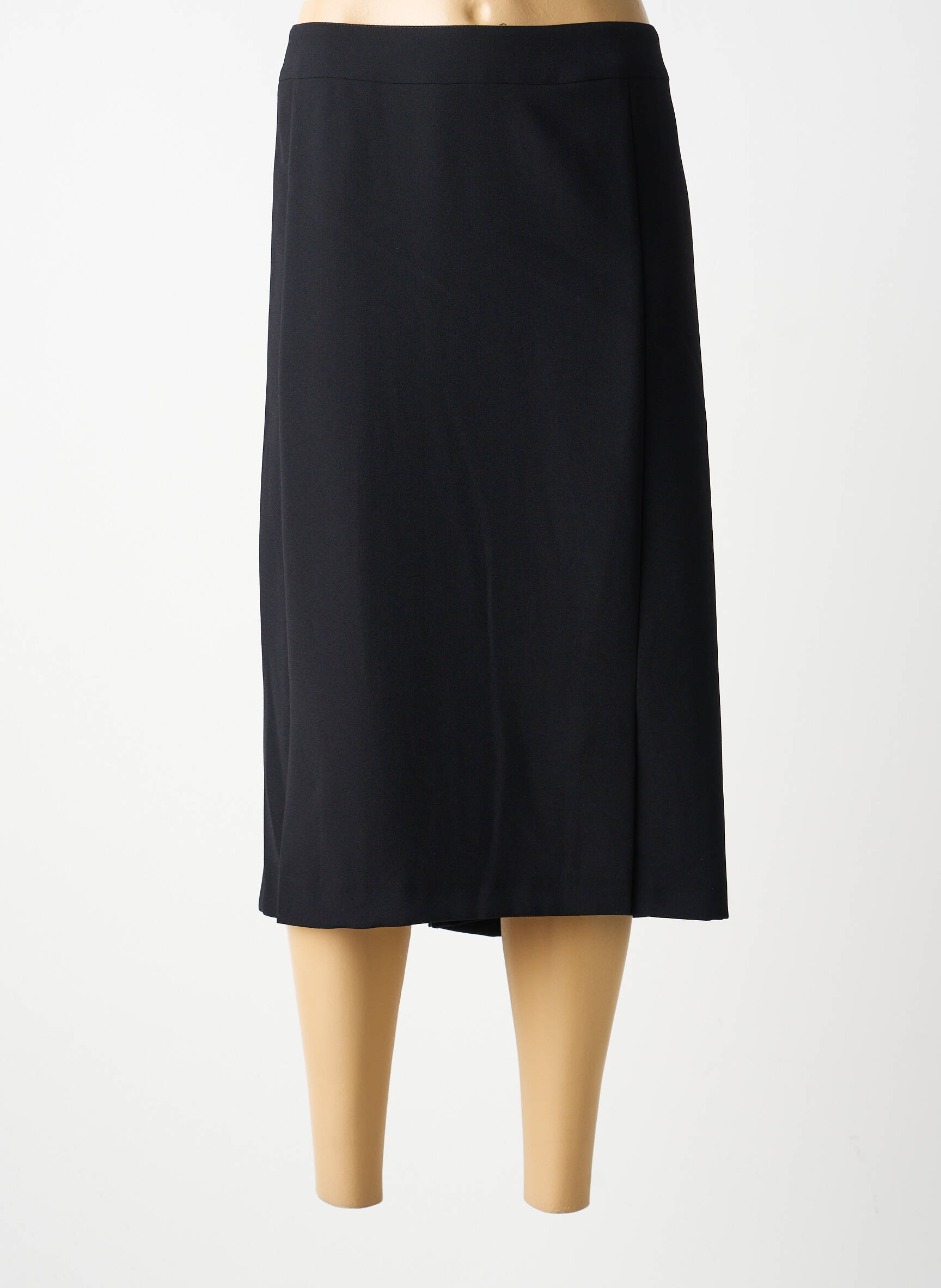 Jupe mi-longue coupe droite noir GUY DUBOUIS femme
