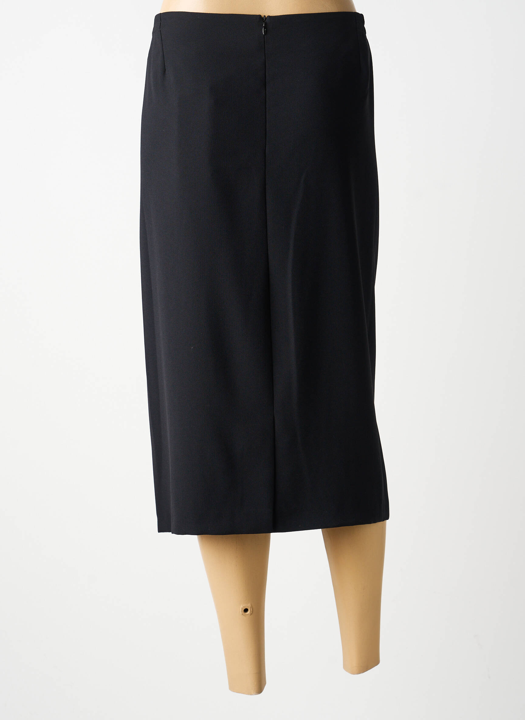 Jupe mi-longue coupe droite noir GUY DUBOUIS femme