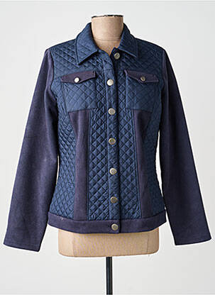 Veste casual tissage suedine bleu GUY DUBOUIS femme