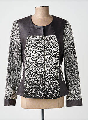 Veste casual col rond noir GUY DUBOUIS femme