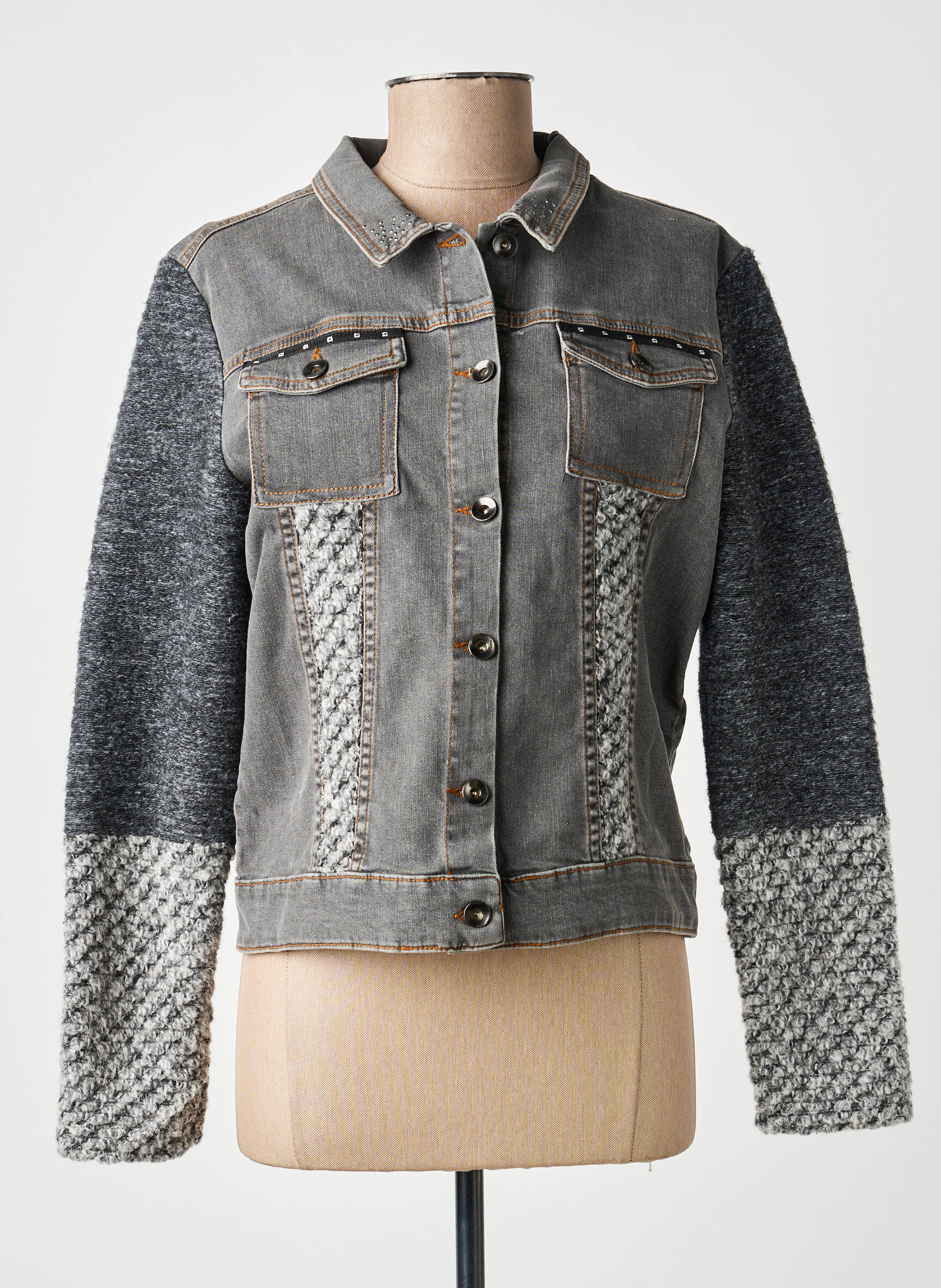 Veste casual coupe droite gris FRANCE RIVOIRE femme