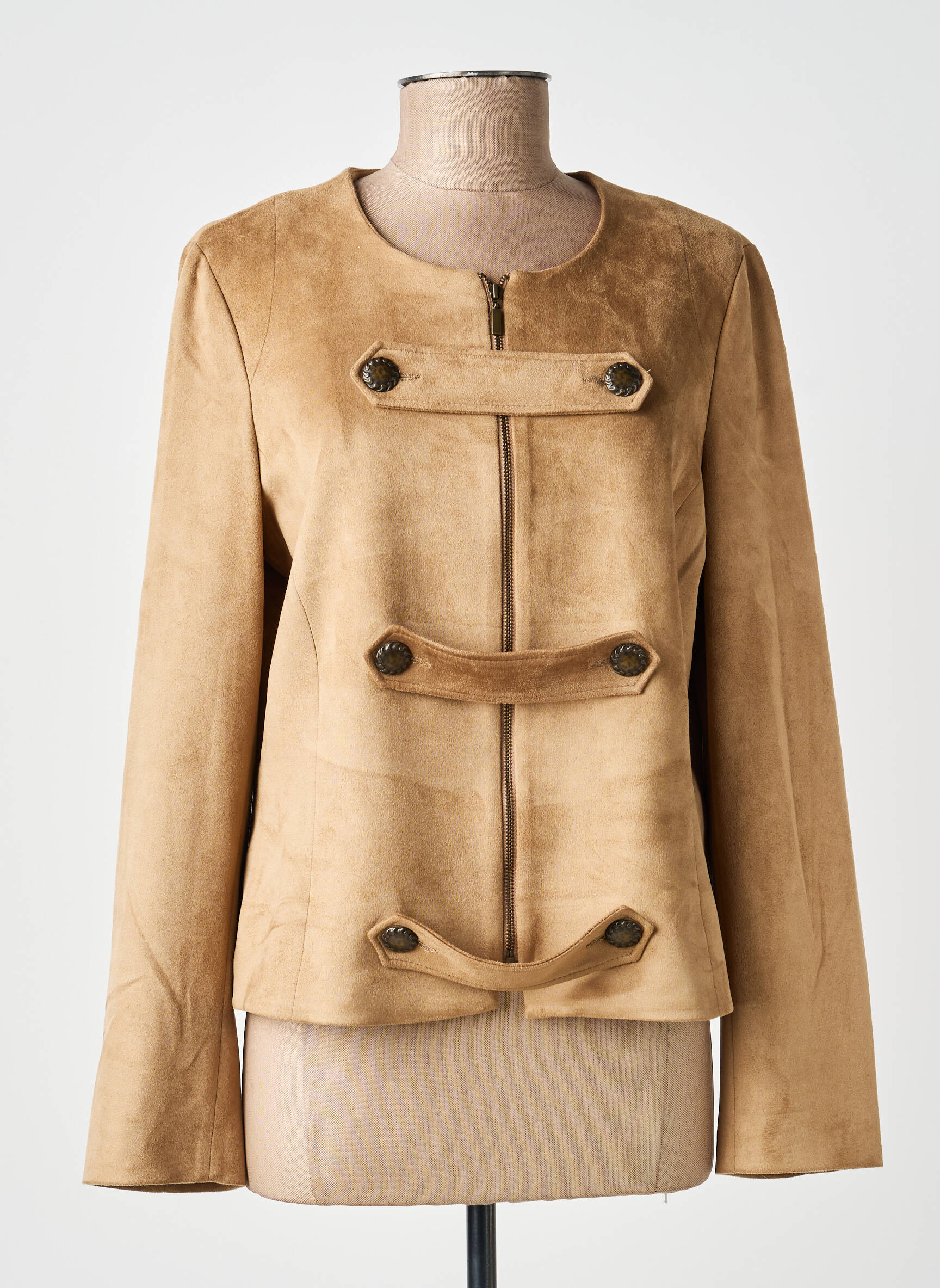 Veste casual tissage suedine beige MERI & ESCA femme