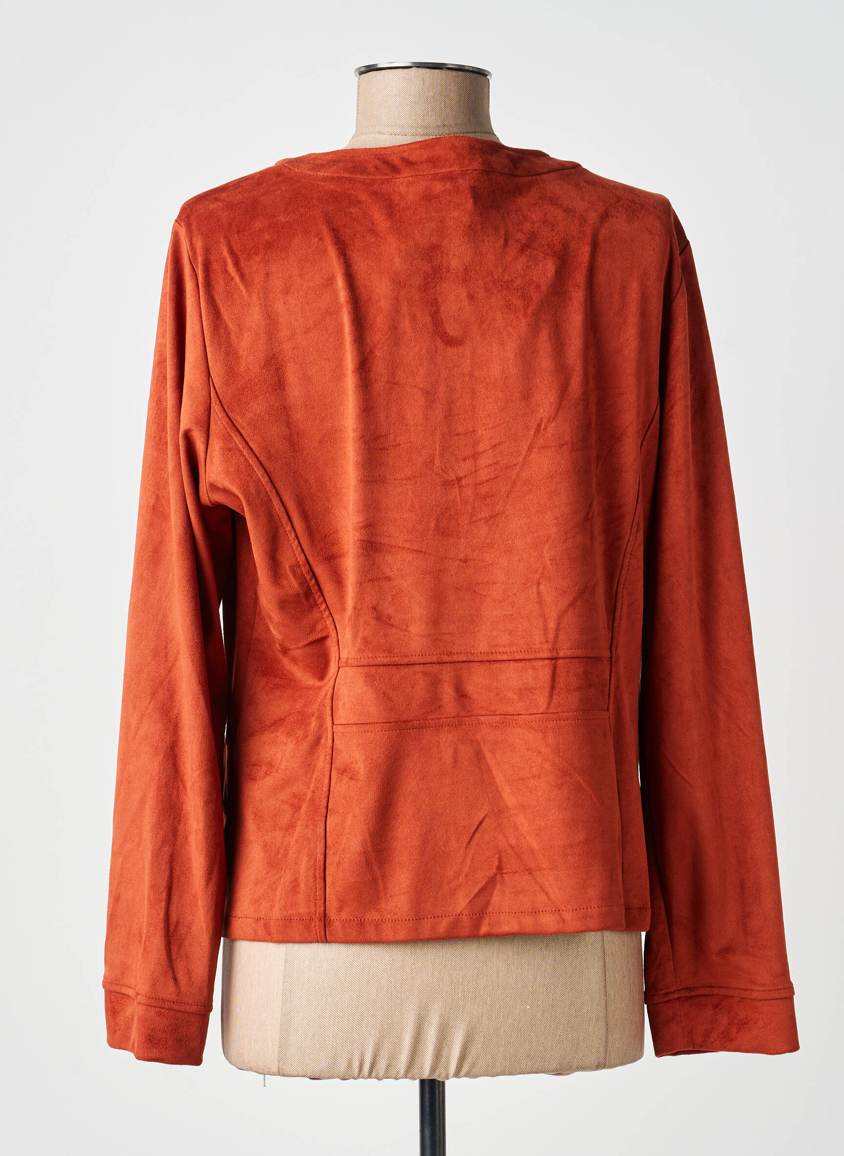 Veste casual tissage suedine marron FRANCE RIVOIRE femme