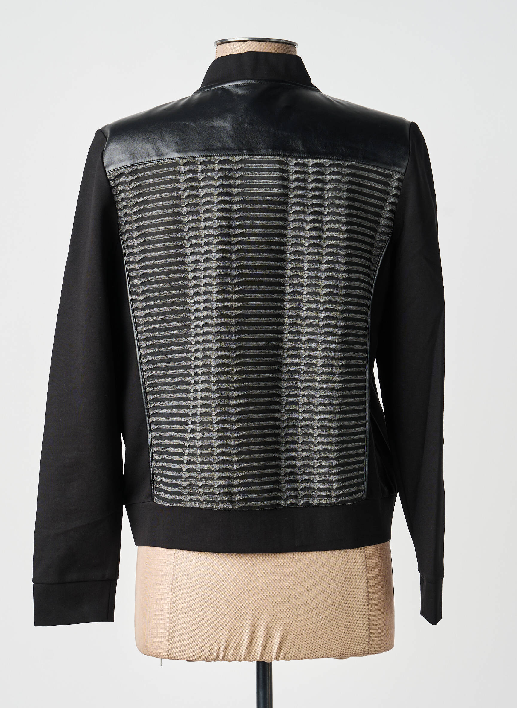 Veste casual col rond noir GUY DUBOUIS femme