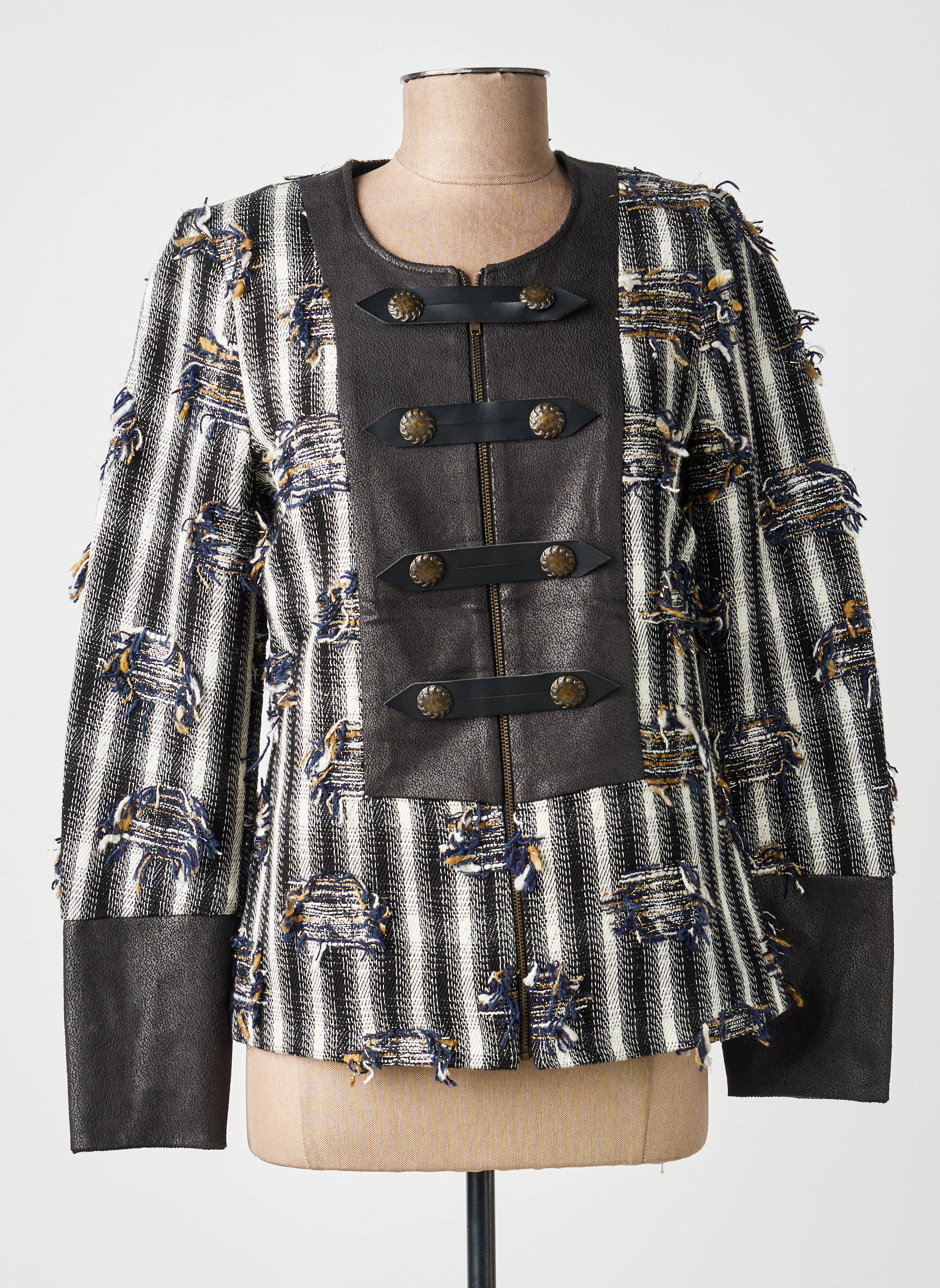 Veste casual col rond noir MERI & ESCA femme