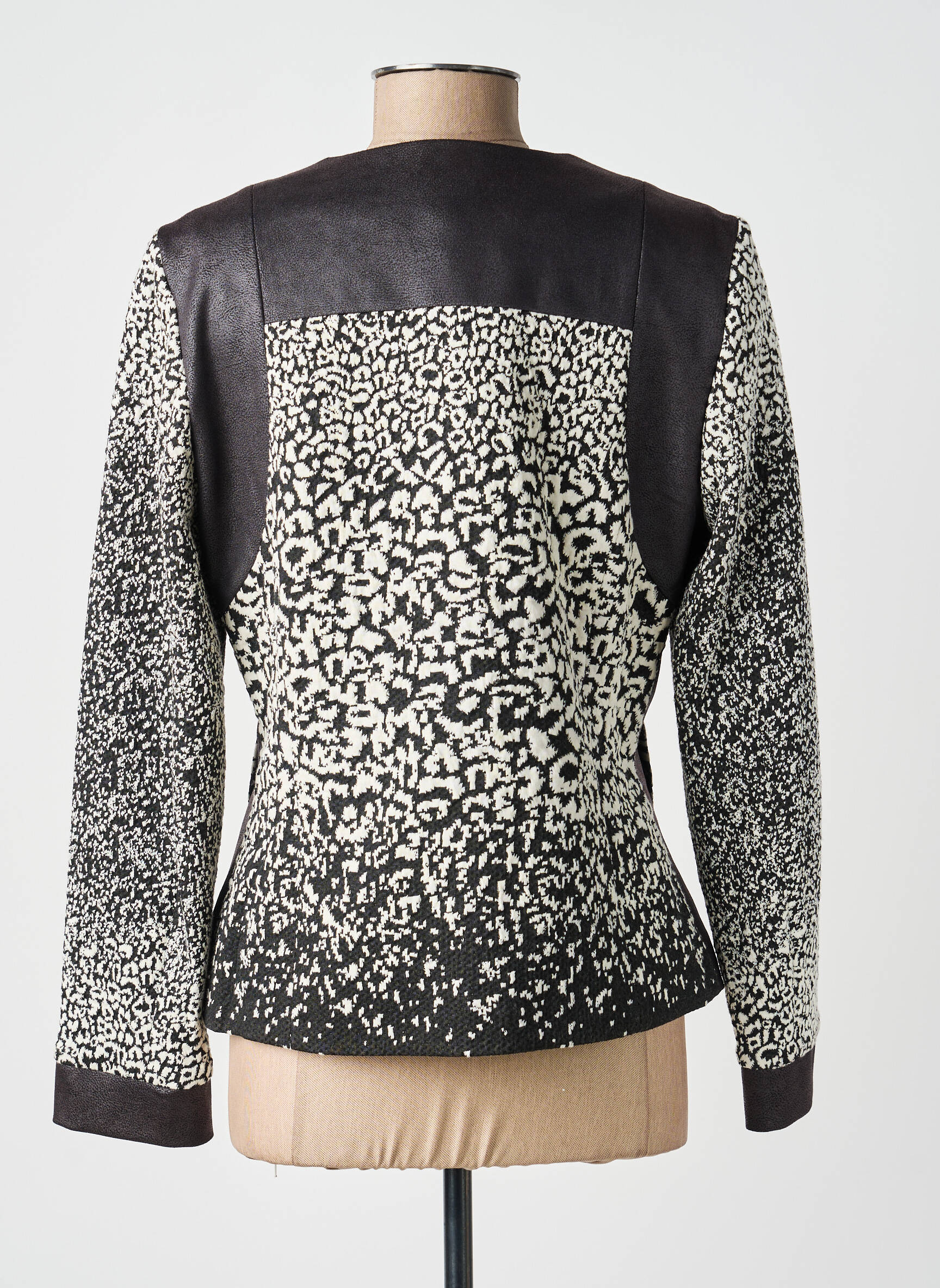Veste casual col rond noir GUY DUBOUIS femme