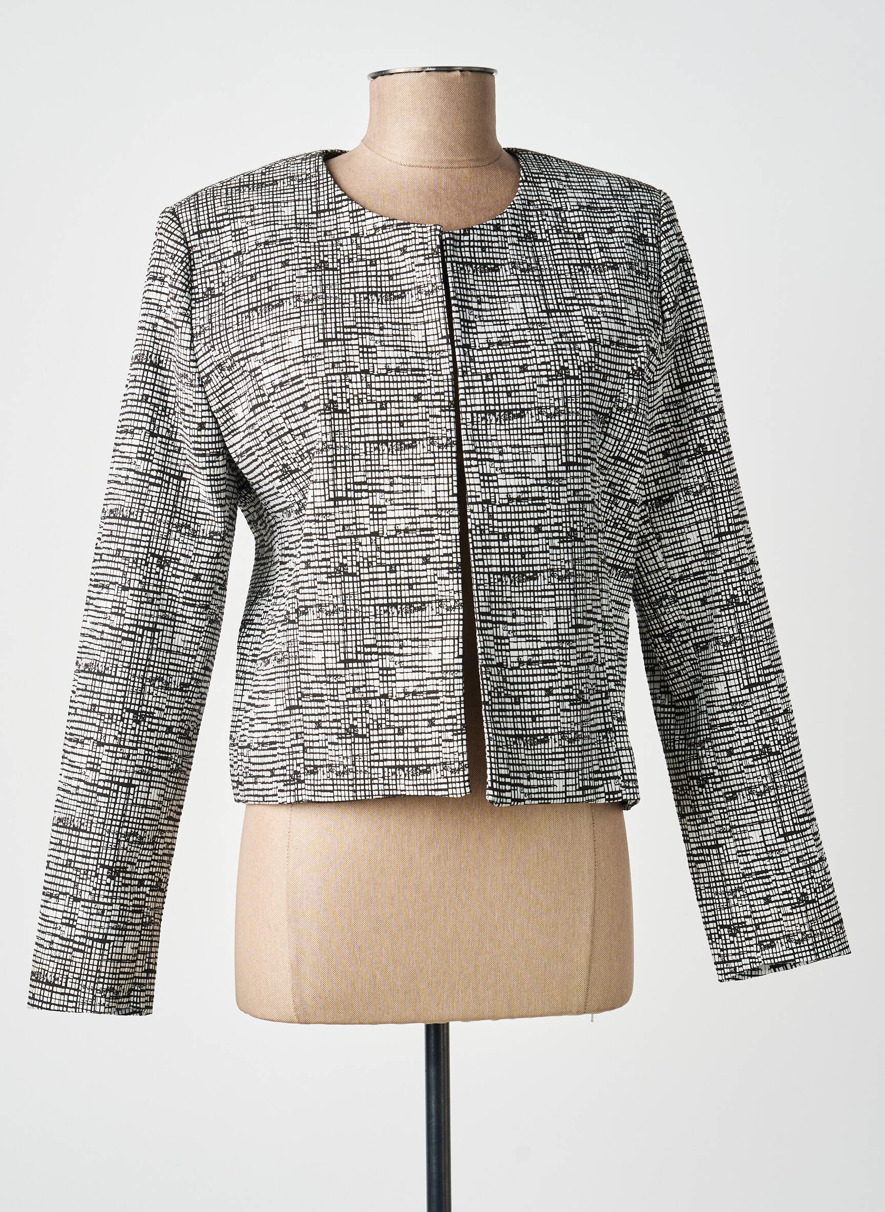 Veste casual col rond gris GUY DUBOUIS femme