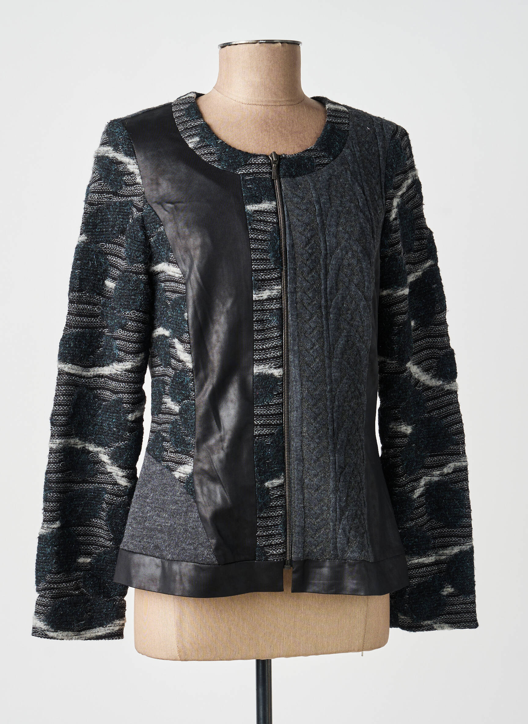 Veste casual col rond gris MERI & ESCA femme