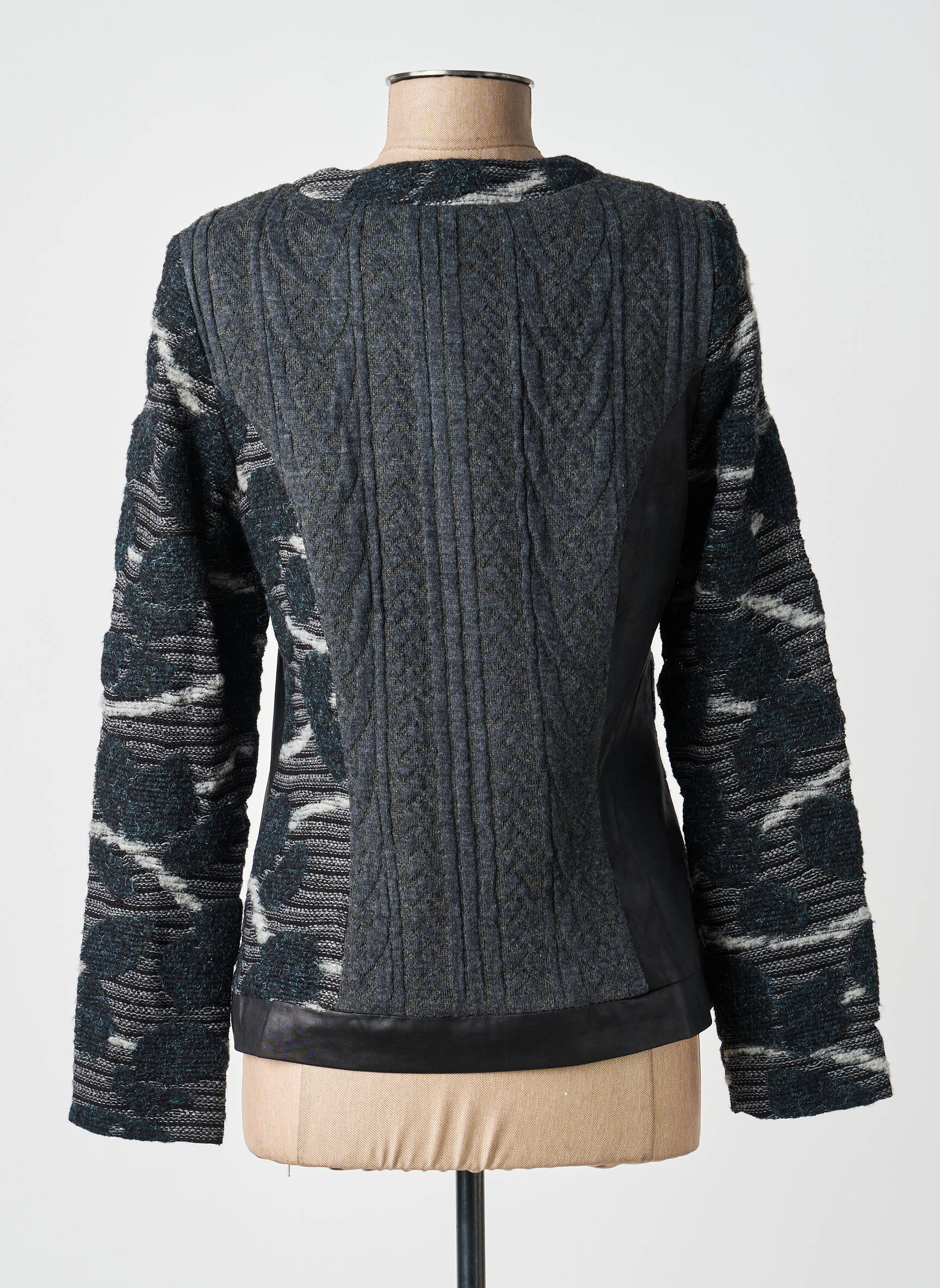 Veste casual col rond gris MERI & ESCA femme