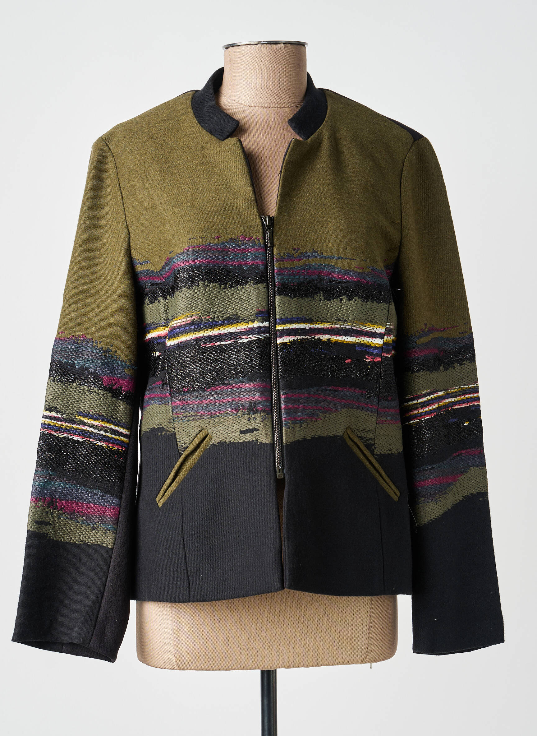 Veste casual col rond vert MERI & ESCA femme