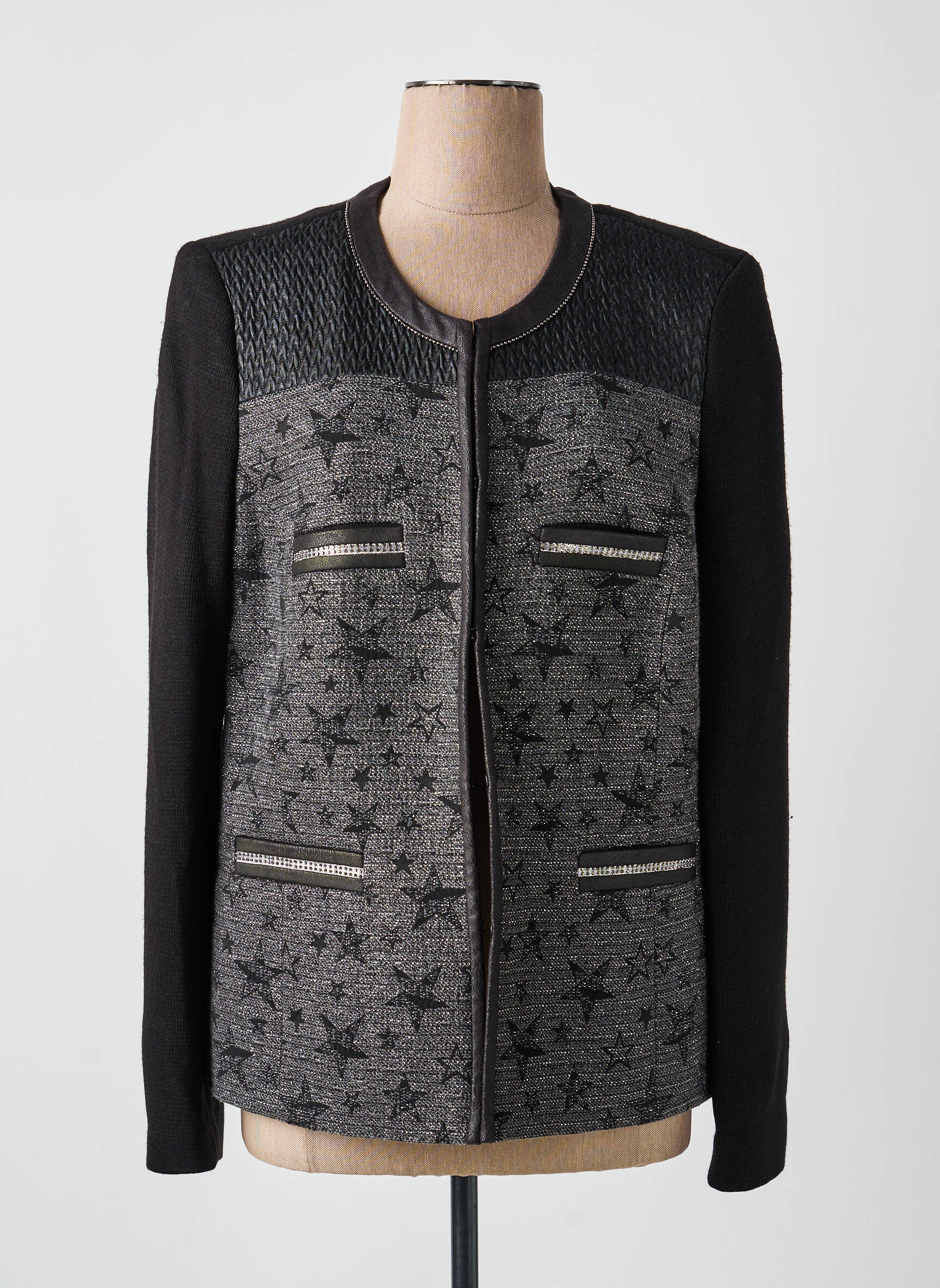 Veste casual col rond noir MERI & ESCA femme