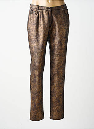 Pantalon slim taille élastique taille normale marron MERI & ESCA femme