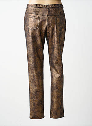 Pantalon slim taille élastique taille normale marron MERI & ESCA femme