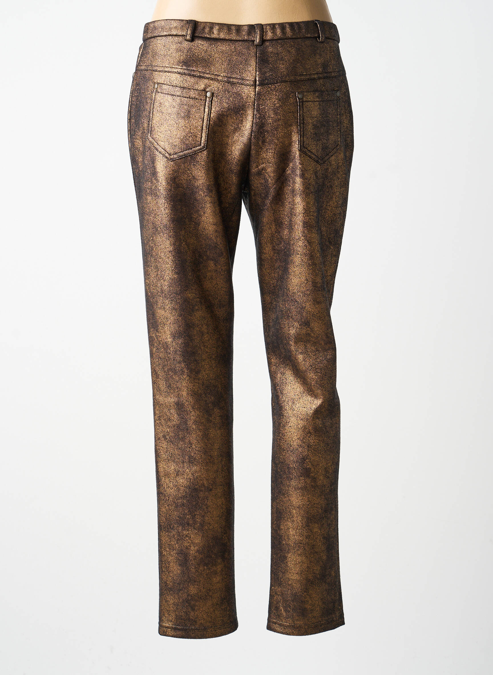 Pantalon slim taille élastique taille normale marron MERI & ESCA femme