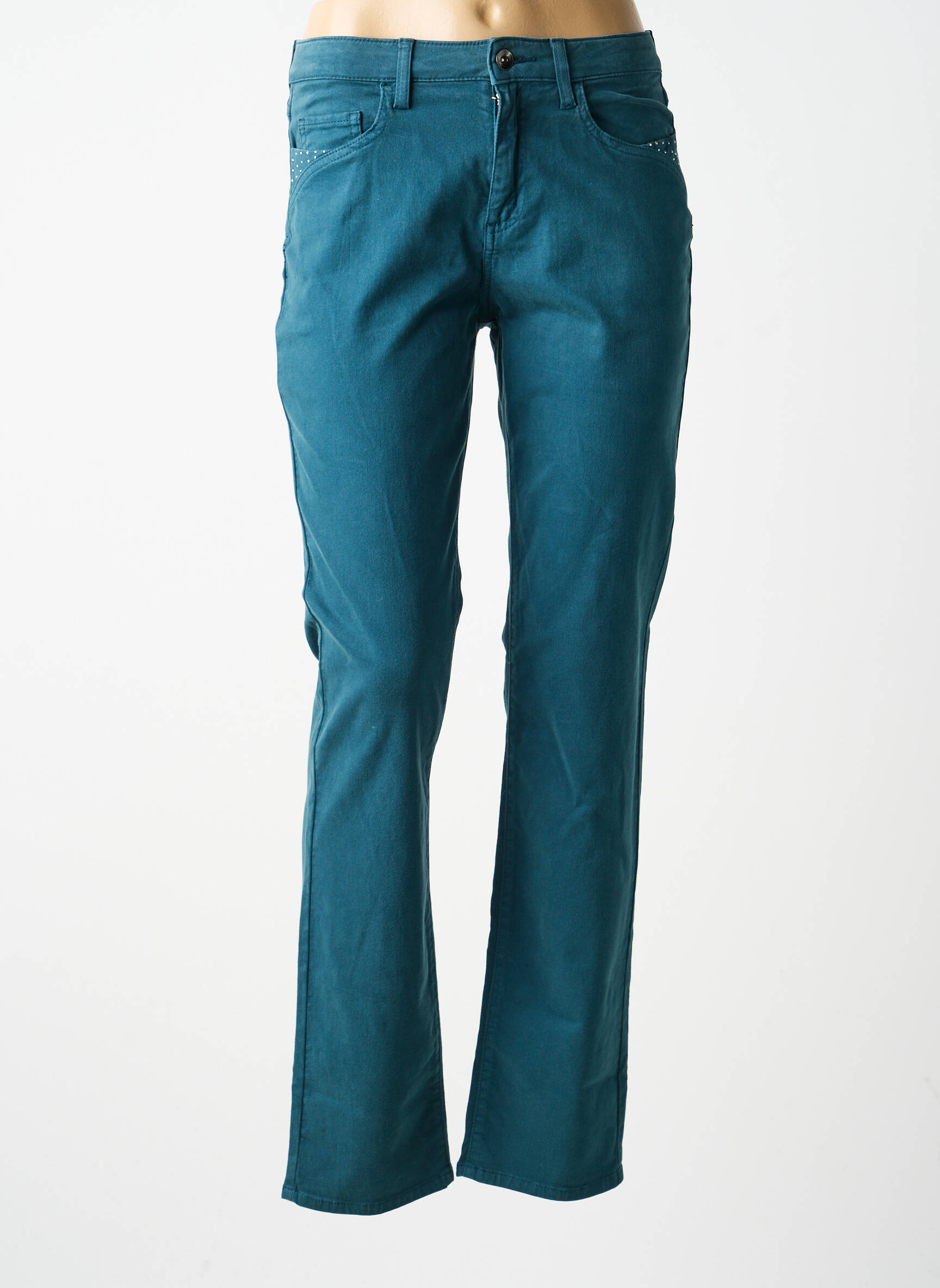 Pantalon slim taille normale taille normale vert GUY DUBOUIS femme